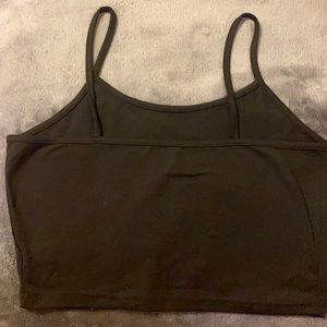 black cropped spaghetti strapped top